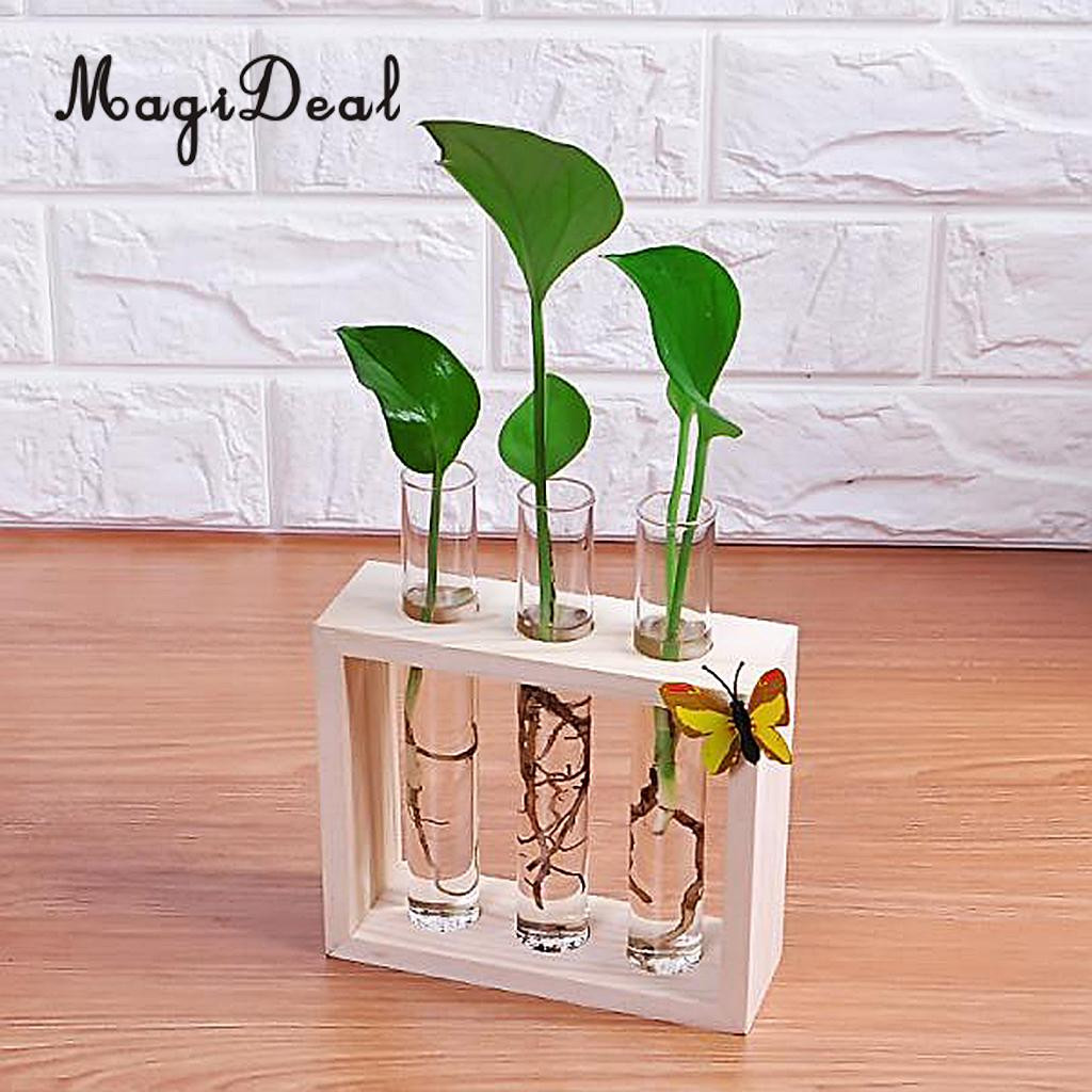 24 inch clear vases of megideal crystal glass test tube vase in wooden stand for flowers with regard to magideal crystal glass vase test tube in wooden stand for flowers plants home decoration accessories