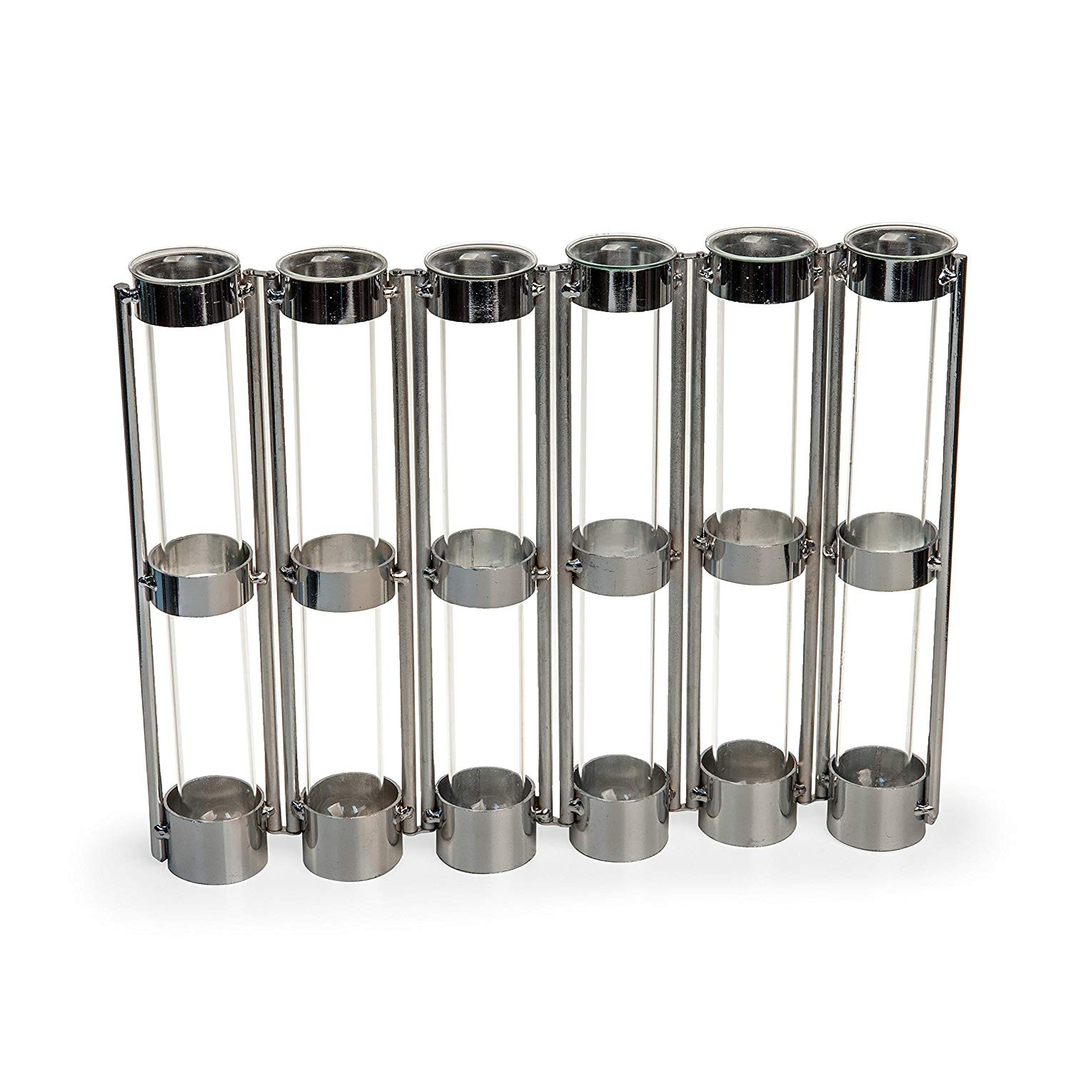 3 Tiered Cylinder Vases Of Amazon Com Danya B Metallic Six Tube Hinged Bud Vase In Silver Intended for Amazon Com Danya B Metallic Six Tube Hinged Bud Vase In Silver Finish Home Kitchen