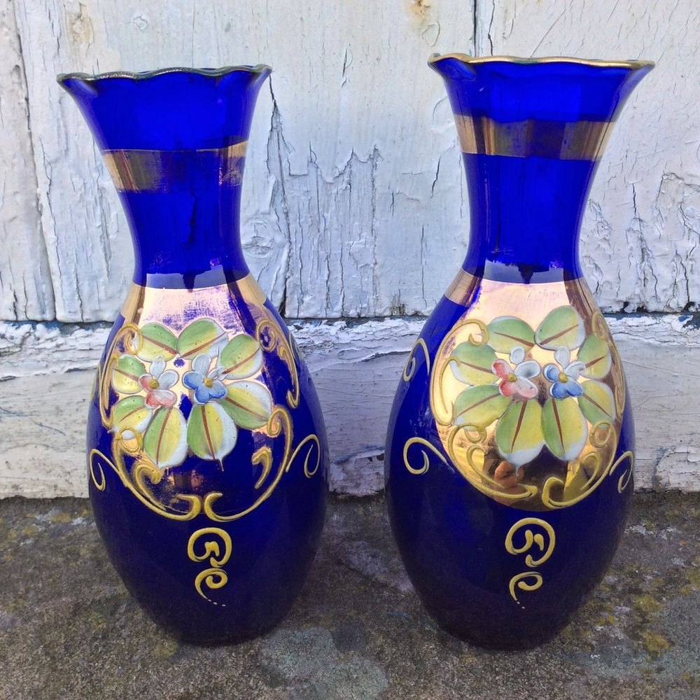 15 Fashionable Amethyst Glass Vase 2024 free download amethyst glass vase of venetain glass bud vase in cobalt with hand painted flowers and throughout vintage bohemian hand painted cobalt blue pair of glass vases with gilt enamel
