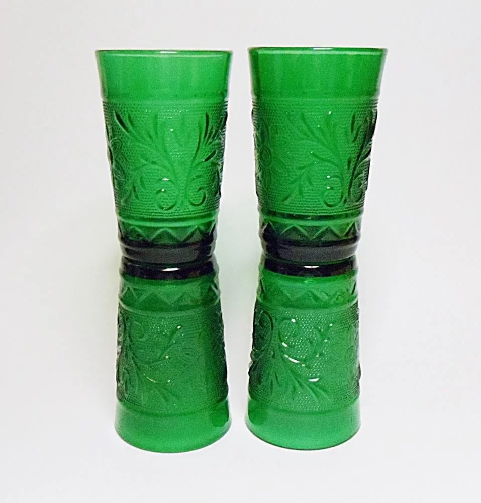 anchor hocking vases prices of vintage anchor hocking forest green sandwich juice tumblers tamis regarding click to expand