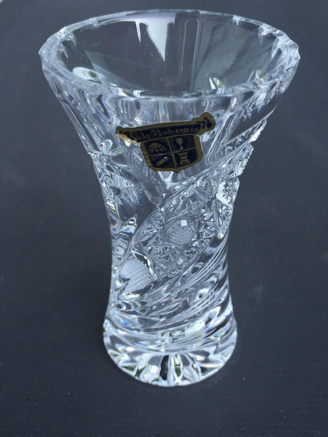 antique amber glass vase of sklo bohemia miniature star pattern crystal vase etsy pertaining to image 0
