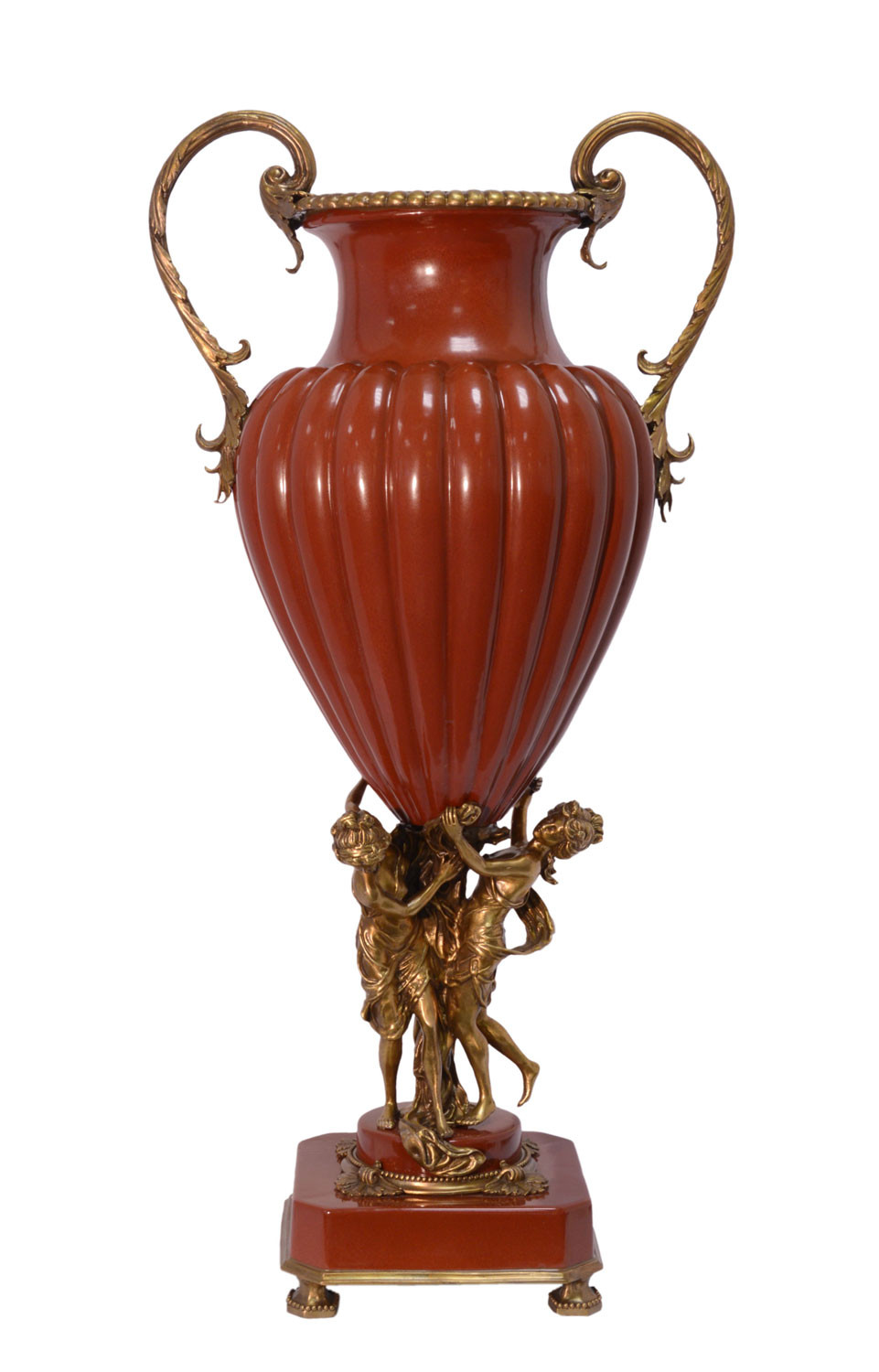 antique bronze vase of a two handled red oviform porcelain vase angel 79cm aubaho throughout cc 051