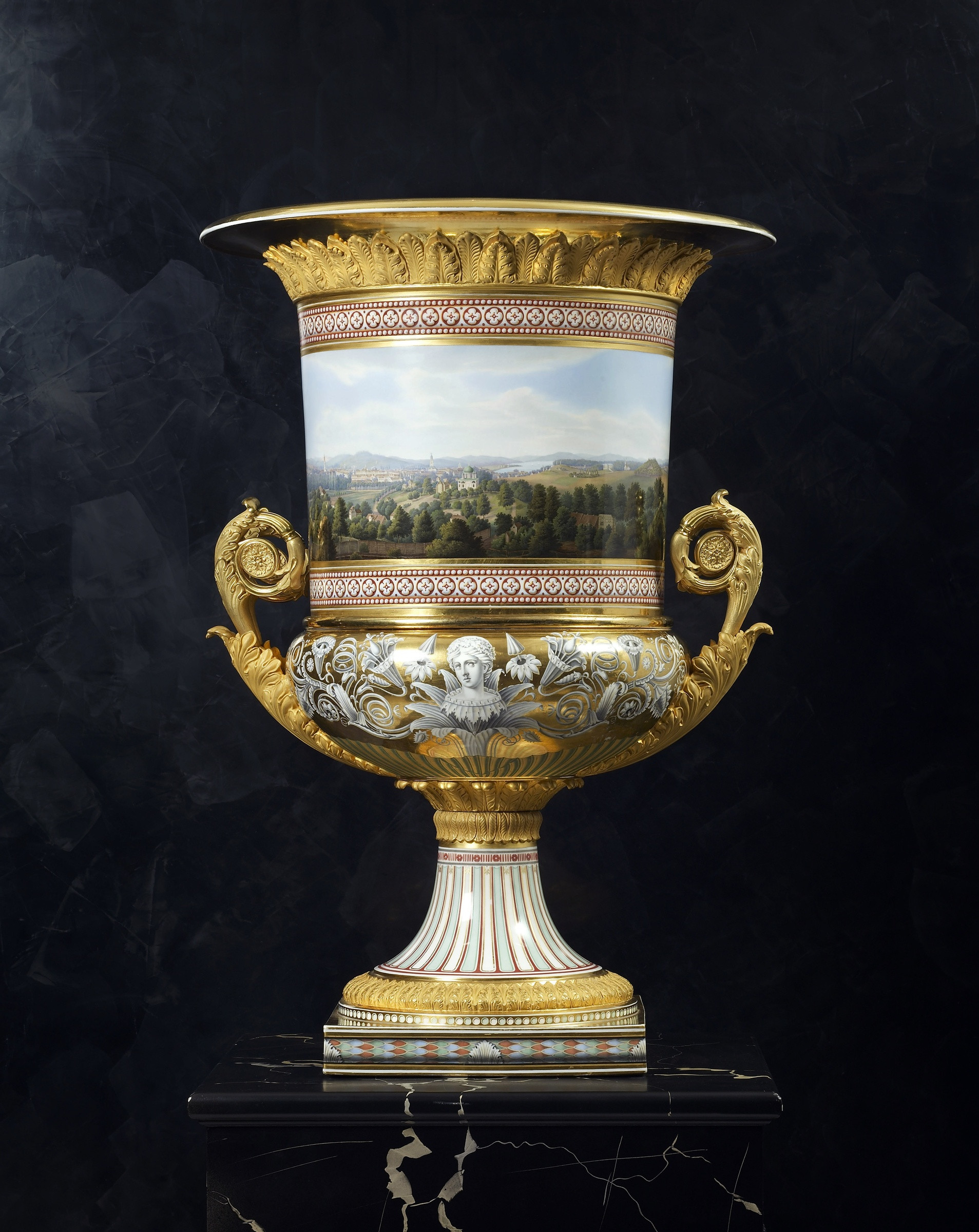 antique french porcelain vases of k p m ka¶nigliche porzellan manufaktur berlin a classical medici inside a classical medici vase made by the royal berlin porcelain manufactory