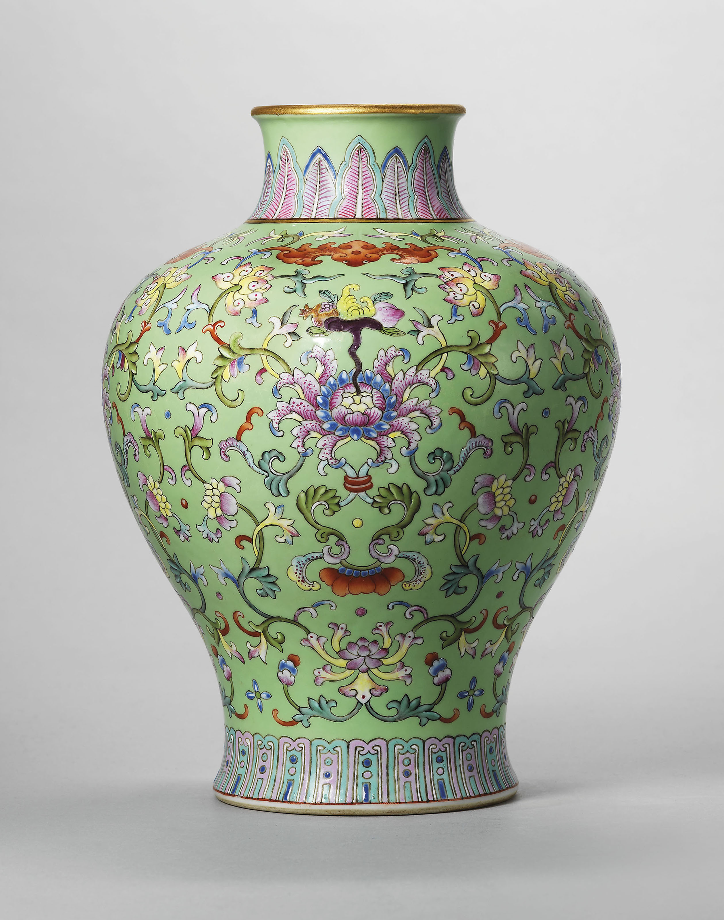 24 Popular Antique Green Pottery Vase 2024 free download antique green pottery vase of a guide to the symbolism of flowers on chinese ceramics christies throughout a lime green ground famille rose vase meiping qianlong six character seal