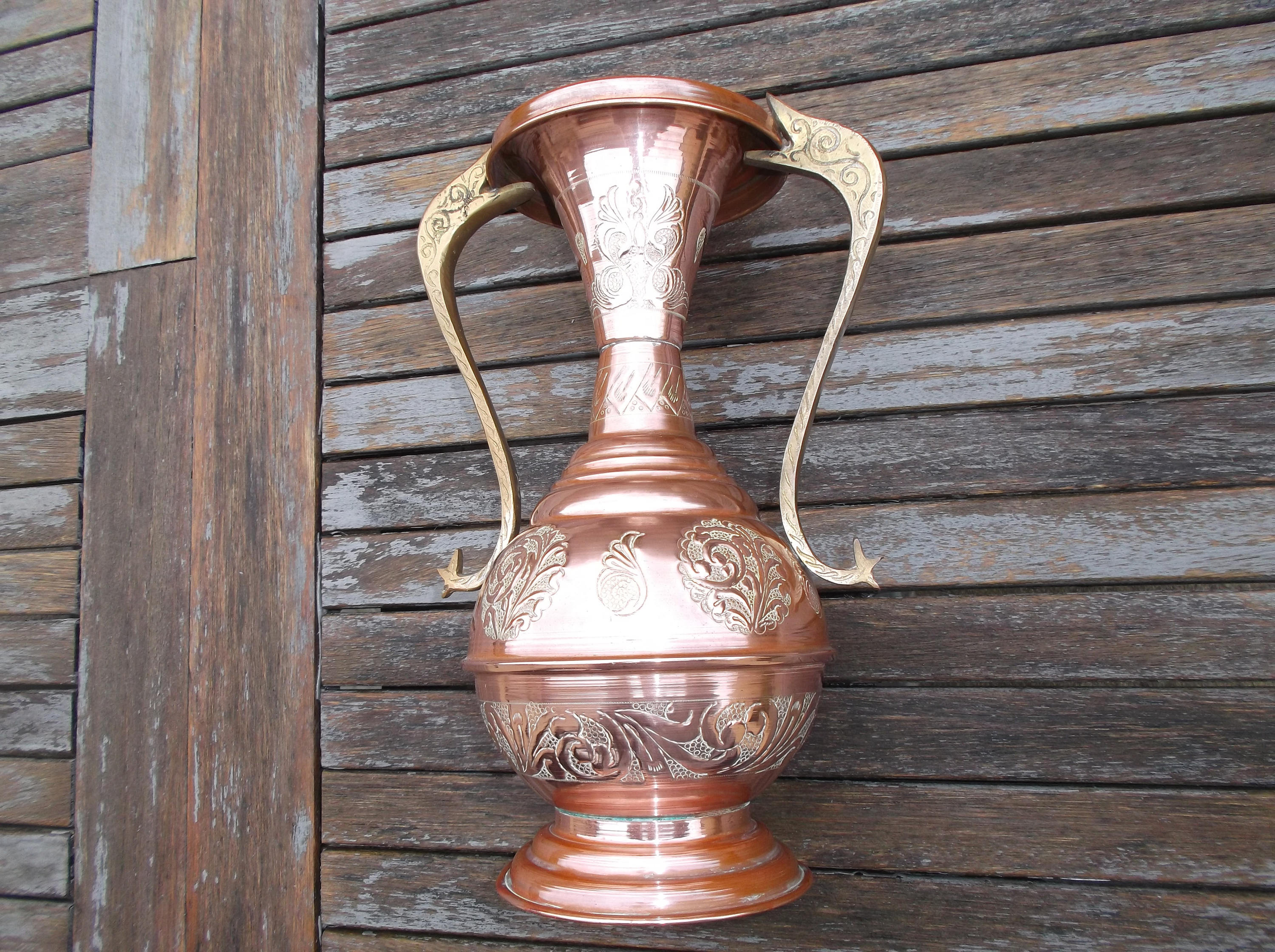 14 Ideal Antique Hammered Copper Vase 2024 free download antique hammered copper vase of amphora vase copper cut and brass cove antique moroccan etsy in dc29fc294c28ezoom