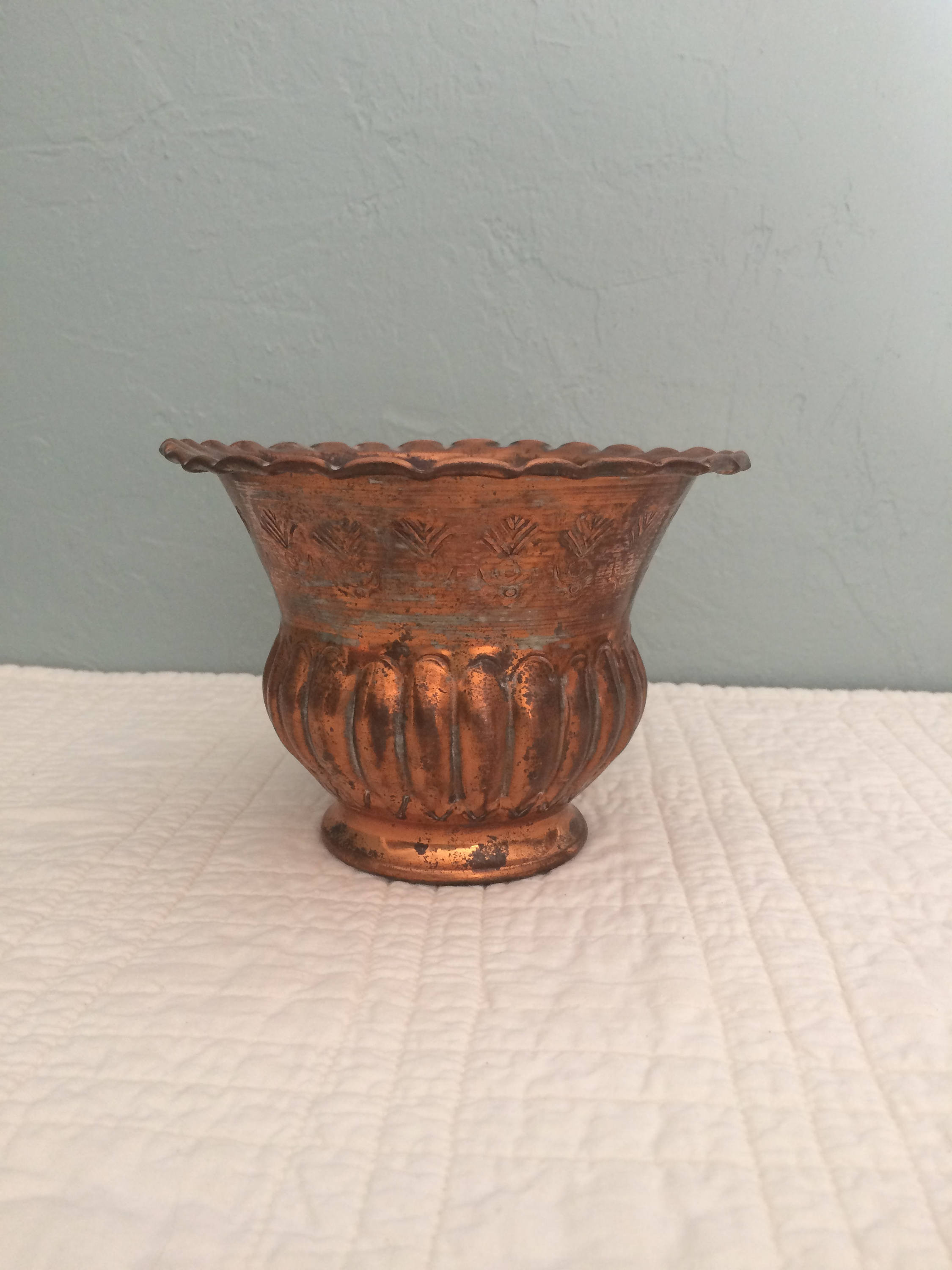 antique hammered copper vase of egyptian copper bowl for dzoom