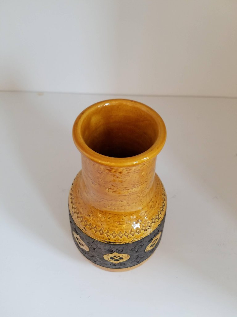 Antique Italian Porcelain Vases Of Rosenthal Netter Italian Ceramic Vase for Sale at 1stdibs Throughout Italian Ceramic Vase with Siena Mottled Glaze and Hand Carved and Etched Unglazed Band Around