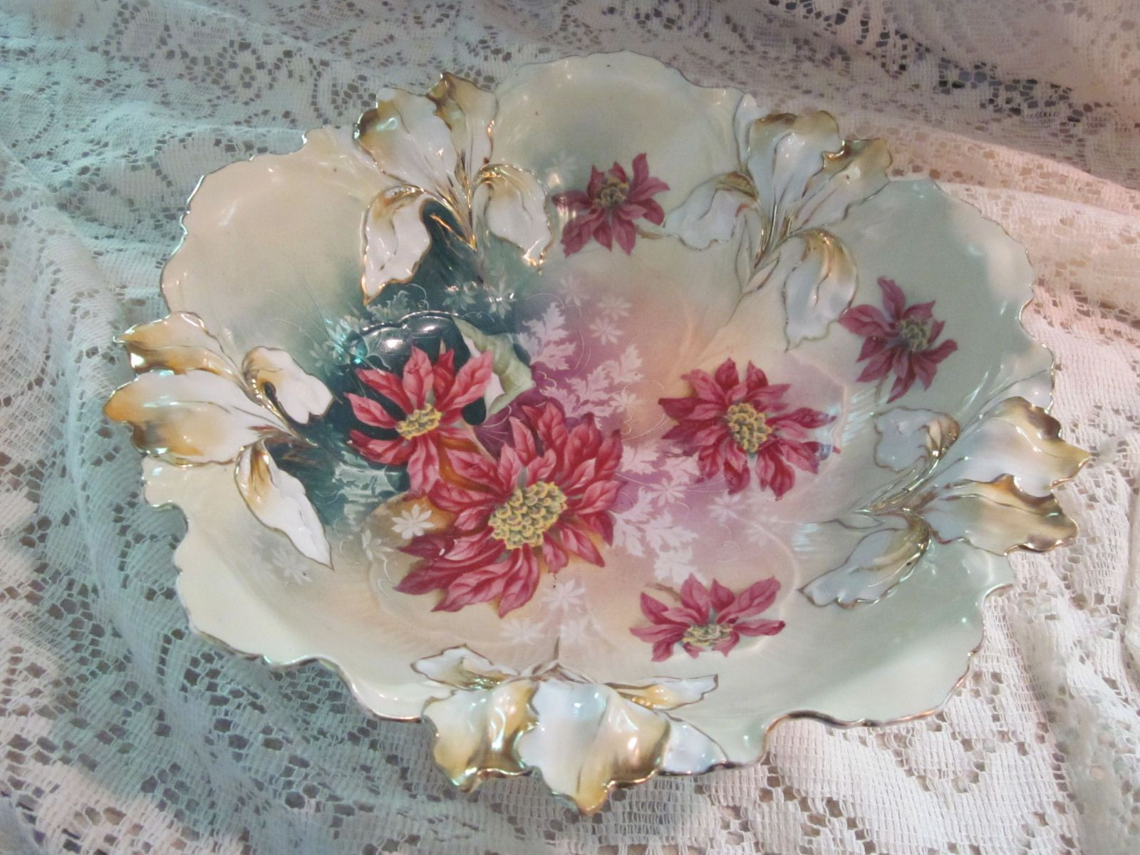 27 Ideal Antique Rose Vase 2024 free download antique rose vase of antique prussia large porcelain iris flower beautiful bowl as is pertaining to antique prussia large porcelain iris flower beautiful bowl as is ebay