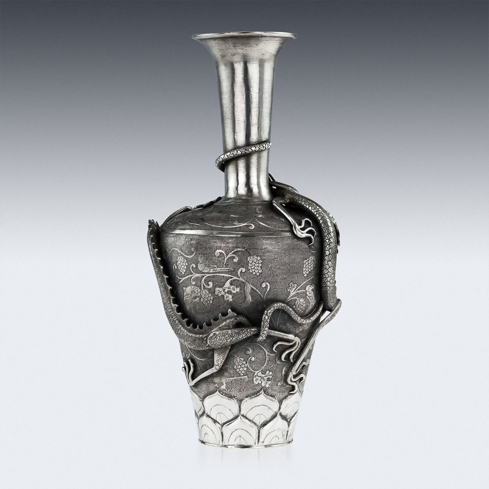 12 Perfect Antique Silver Vases for Sale 2024 free download antique silver vases for sale of pushkin antiques antique 19thc chinese unusual solid silver dragon within antique 19thc chinese unusual solid silver dragon vase c 1860