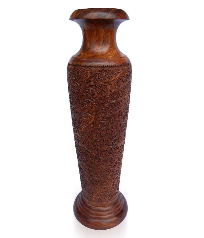 antique vases for sale of saaga brown sheesham wood flower vase planter with full kashmiri inside saaga brown sheesham wood flower vase planter with full kashmiri carving