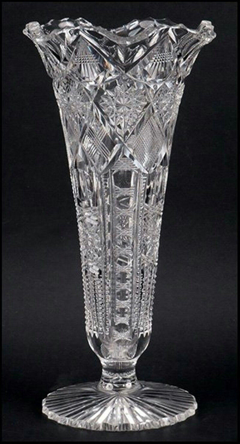 antique waterford crystal vases of libbey brilliant cut trumpet form vase bears makers mark on base intended for libbey brilliant cut trumpet form vase bears makers mark on base vase height 11 75