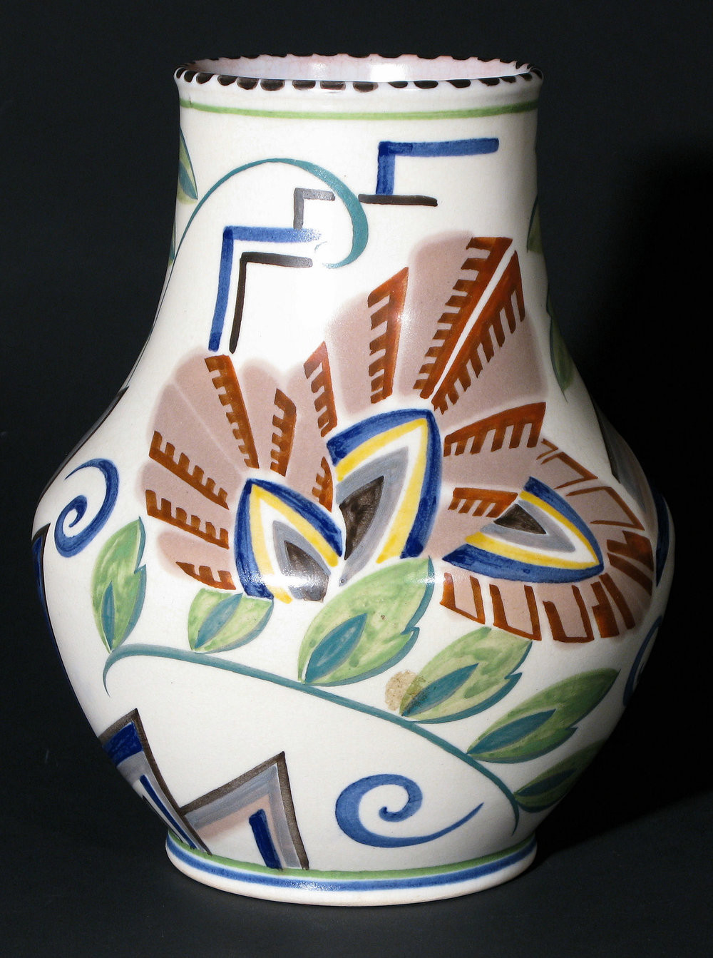 29 Awesome Art Deco Blue Vase 2024 free download art deco blue vase of traditional the virtual museum of poole pottery intended for one of the more striking geometric patterns is kn the combination of blue and yellow and bold lightning str