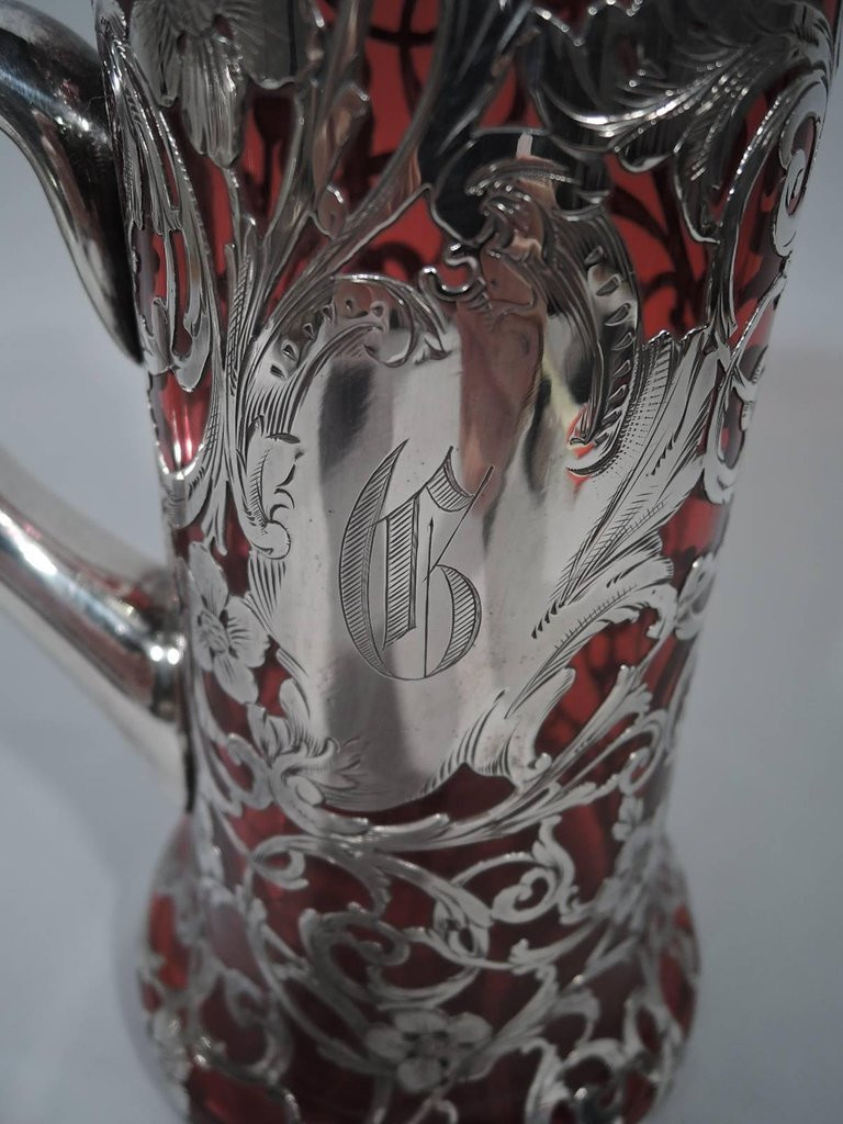 18 Unique Art Nouveau Glass Vase 2024 free download art nouveau glass vase of american art nouveau ruby red glass claret jug with silver overlay intended for american art nouveau ruby red glass claret jug with silver overlay for sale 3