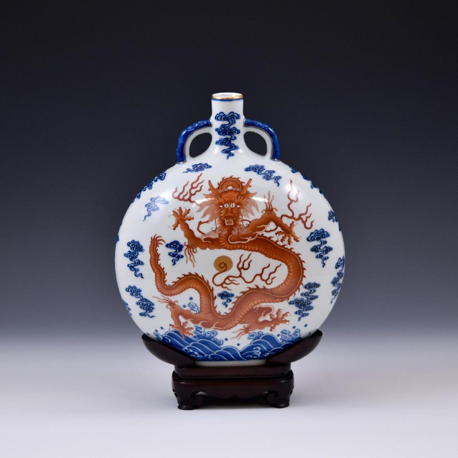 15 Wonderful asian Vase Stand 2024 free download asian vase stand of chinese red blue dragon porcelain moon vase on stand on chinese inside chinese red blue dragon porcelain moon vase on stand qing dynasty