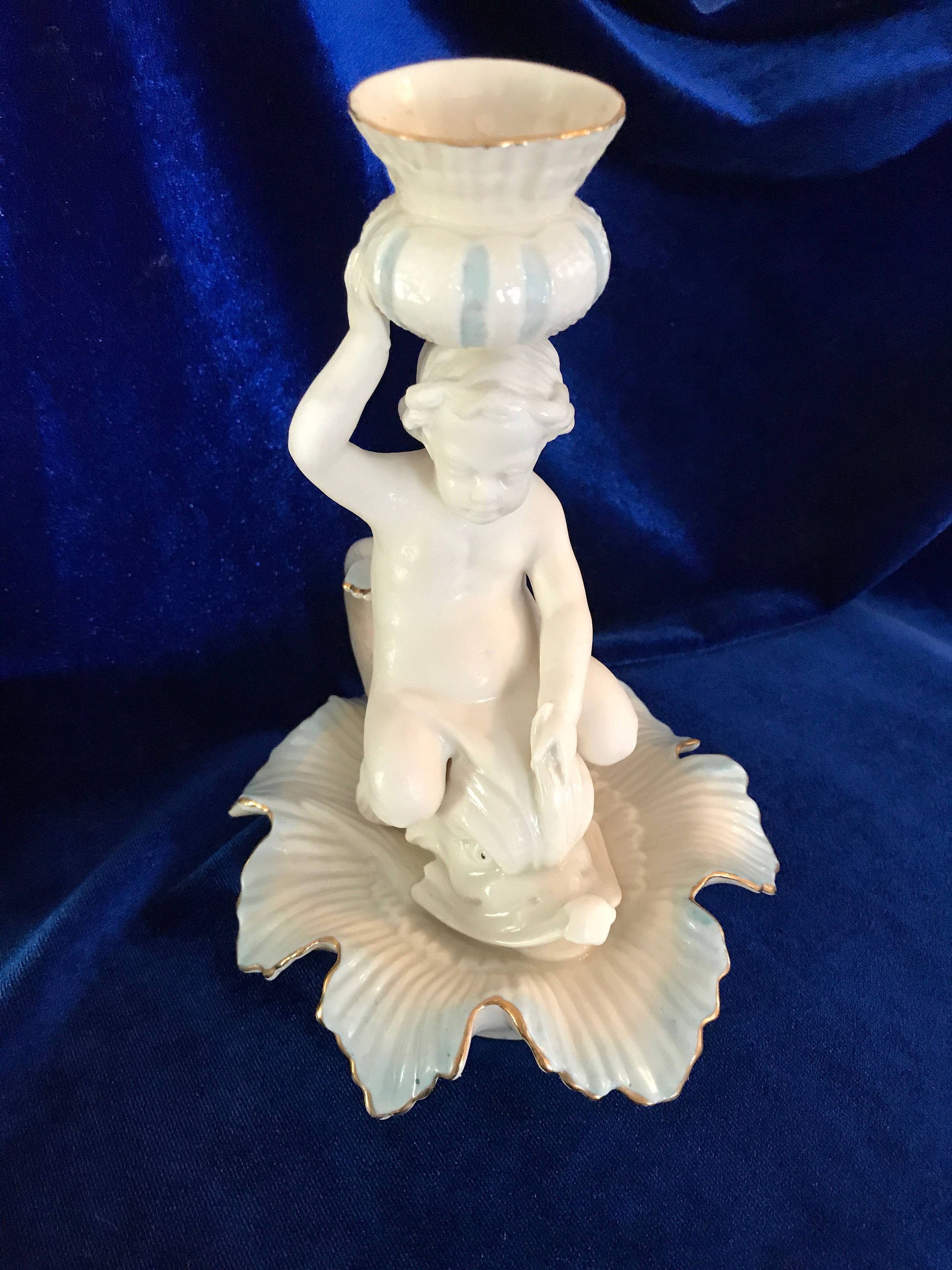 belleek china vase of belleek china cherub and dolphin very rare candle holder etsy throughout dpowiaksz