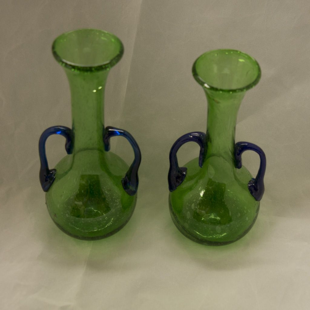 blenko green glass vase of pair of green glass blenko bud vases from antiquesamplings on ruby throughout pair of green glass blenko bud vases from antiquesamplings on ruby lane