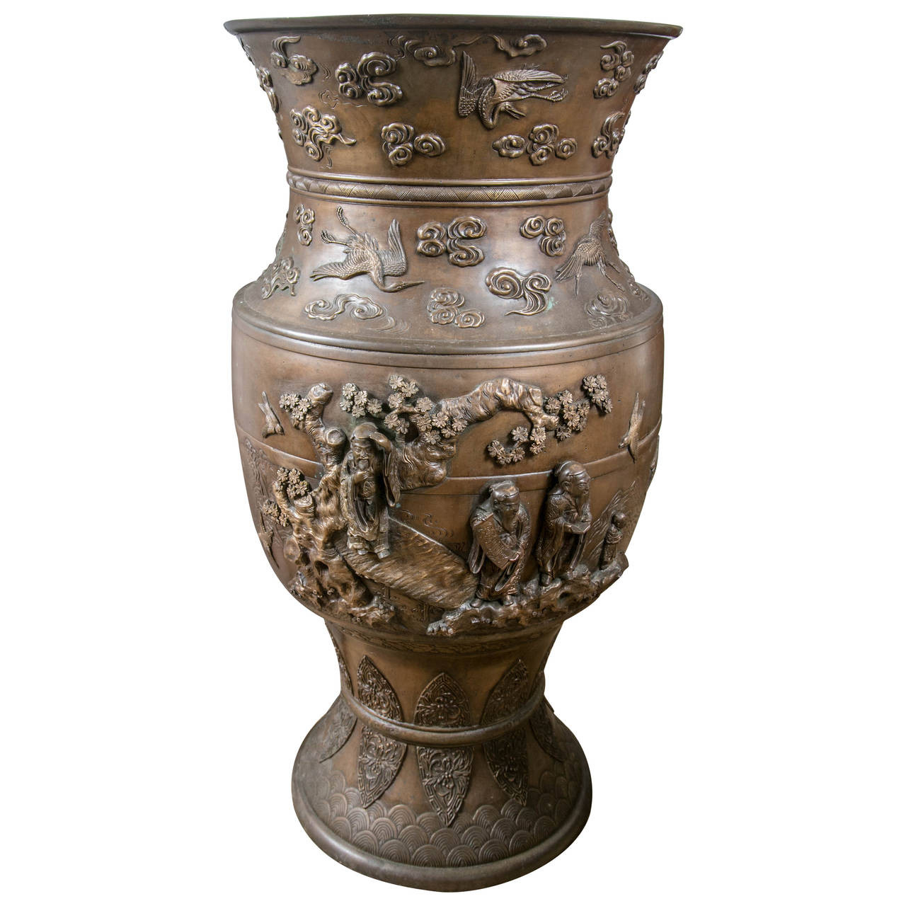 Bronze Tall Floor Vases Of Large Bronze Japanese Vase for Sale at 1stdibs within Japanese Bronze Large Vase