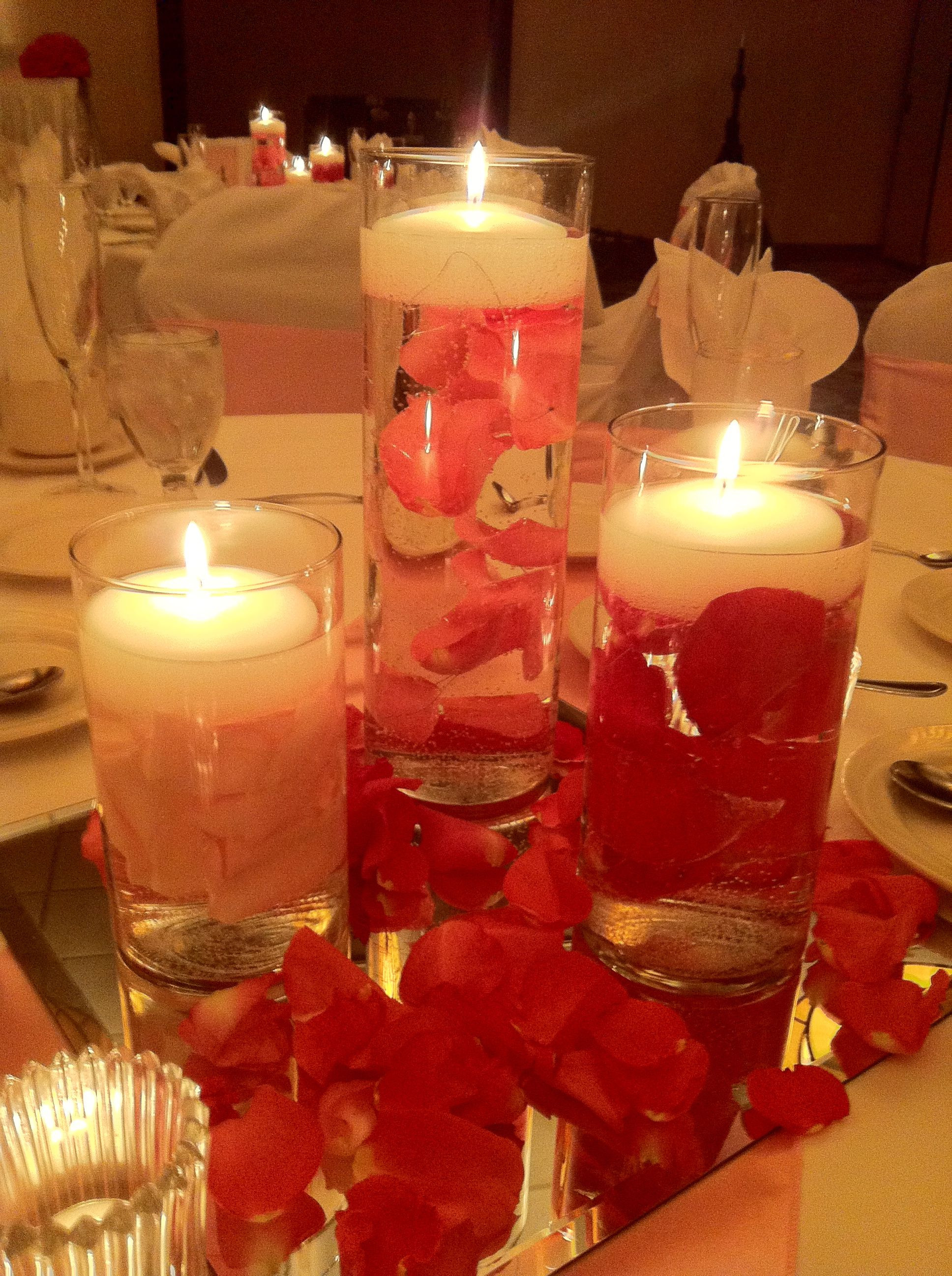 Candles In Vases for Weddings Of Floating Rose Petal Centerpiece Cylinder Centerpieces Candles Inside Floating Rose Petal Centerpiece Cylinder Centerpieces Candles