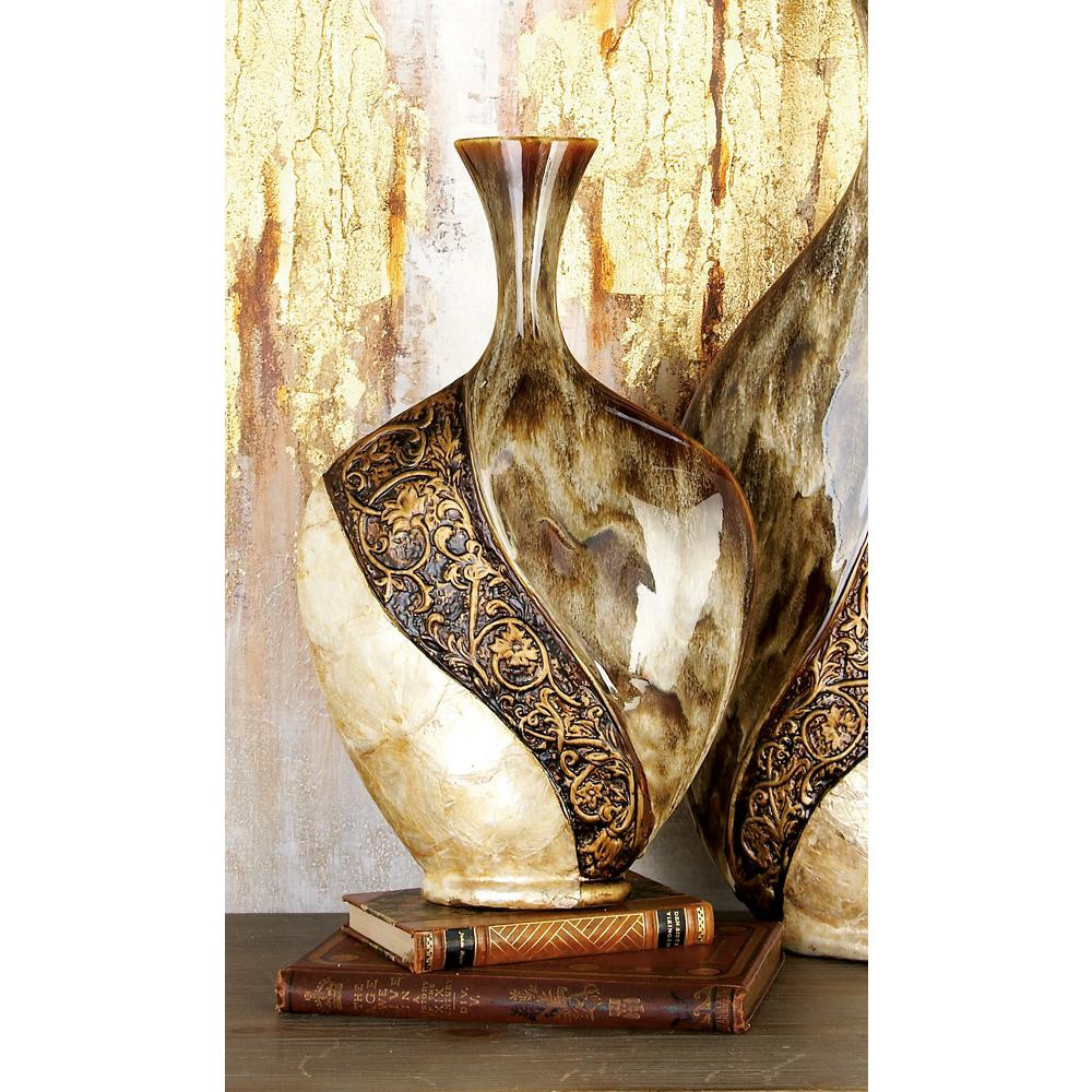 30 Great Capiz Shell Vase 2023 free download capiz shell vase of litton lane 18 in mediterranean brown and gold ceramic and capiz regarding mediterranean brown and gold ceramic and capiz decorative vase
