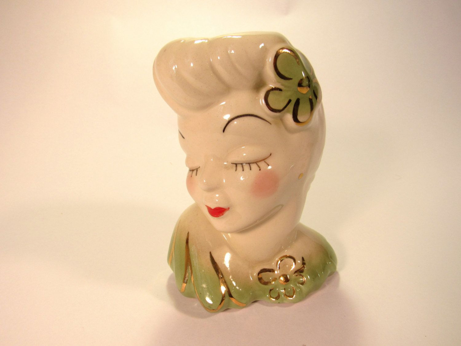 18 Recommended Ceramic Head Vase 2024 free download ceramic head vase of glamour girl head vase green dress flower in hair red lips and for glamour girl head vase green dress flower in hair red lips and gold trim the vase is 6 tall and was ma