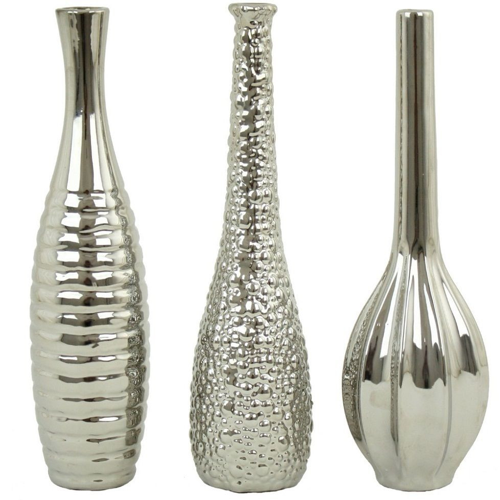 13 Stylish Ceramic Vase Set Of 3 2024 free download ceramic vase set of 3 of decorative table vase set 3 piece silver ceramic cylinder modern pertaining to 1 of 7only 3 available
