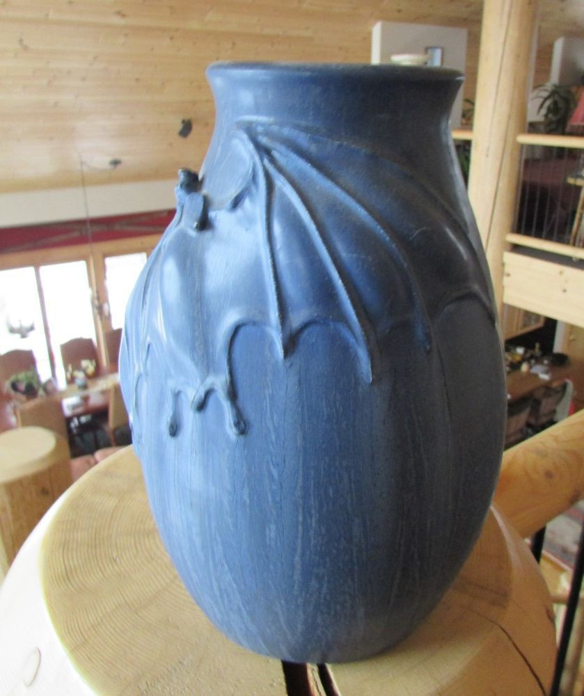 ceramic vase shapes of 823 ephraim faience pottery indigo blue bat vase indigo blue bats with 823 ephraim faience pottery indigo blue bat vase