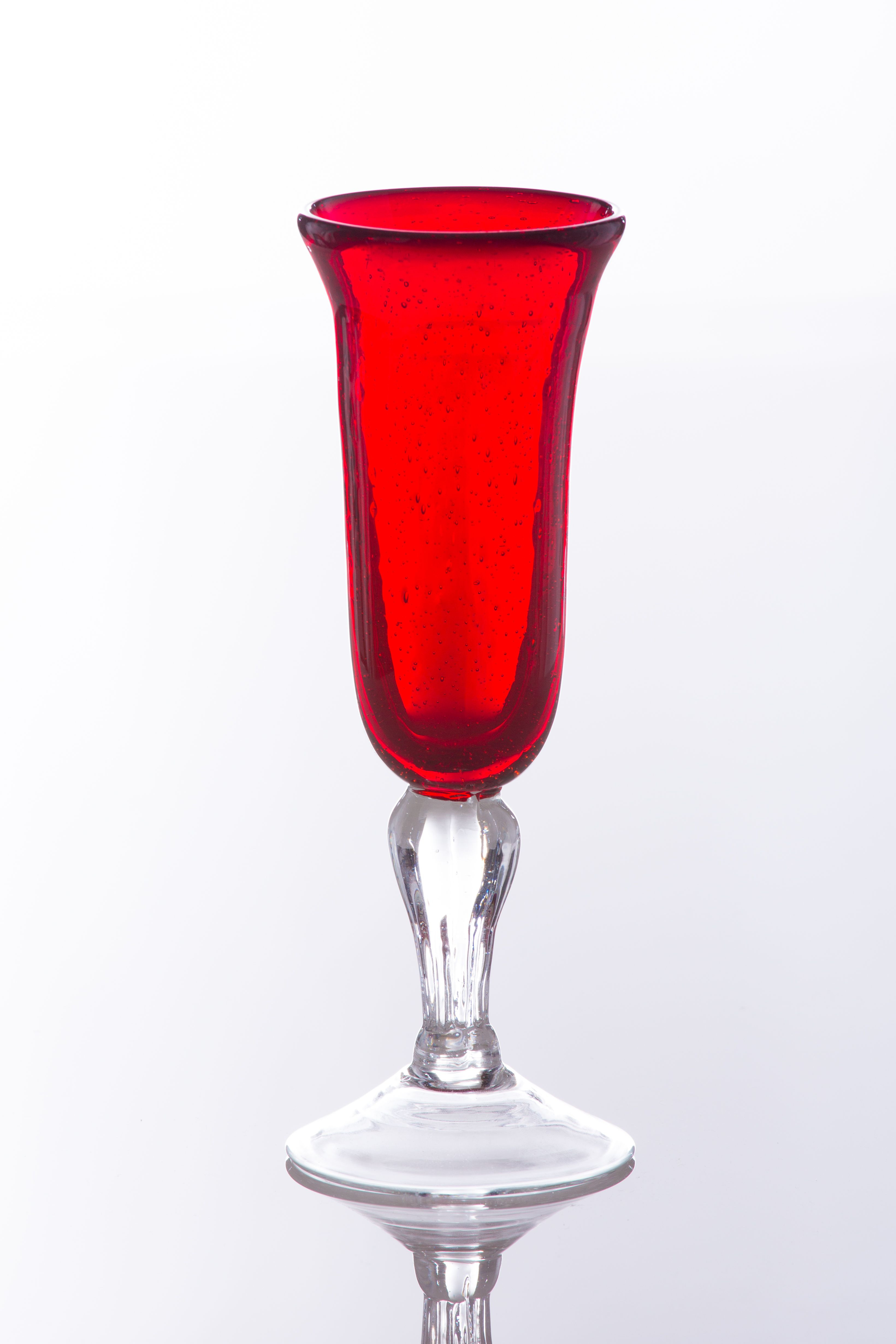 champagne hurricane vase of bubble flute in red bubble glass pinterest regarding bubble flute in red