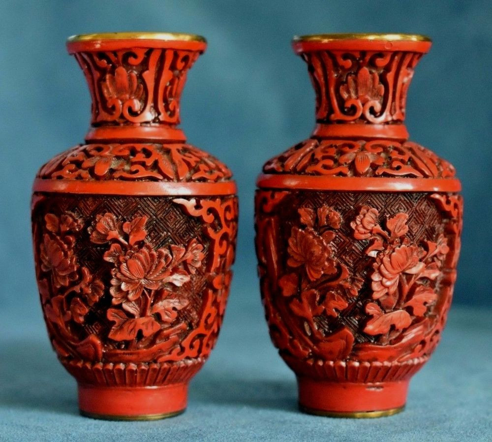 27 Awesome Chinese Cinnabar Lacquer Vase 2024 free download chinese cinnabar lacquer vase of vintage pair of chinese republic era carved 2 tone red lacquer within vintage pair of chinese republic era carved 2 tone red lacquer cinnabar 4 vases ebay