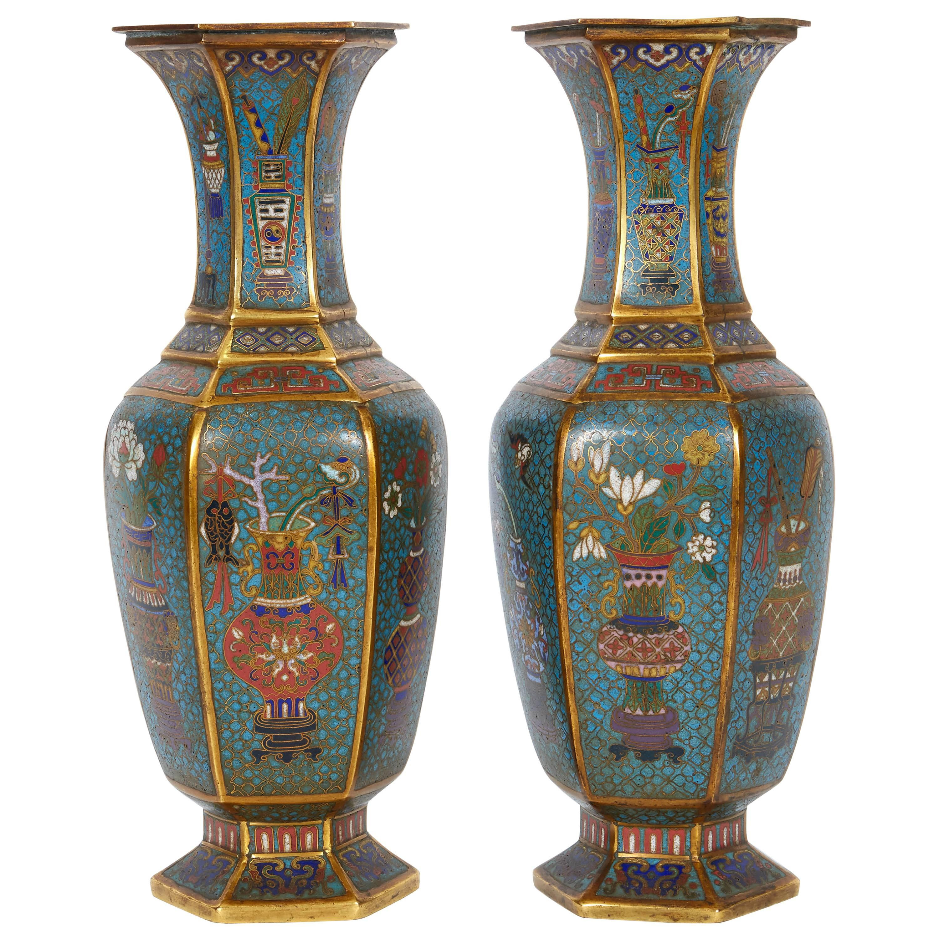 chinese cloisonne enamel vase of pair of qianlong period vases for sale at 1stdibs regarding 10203631 master