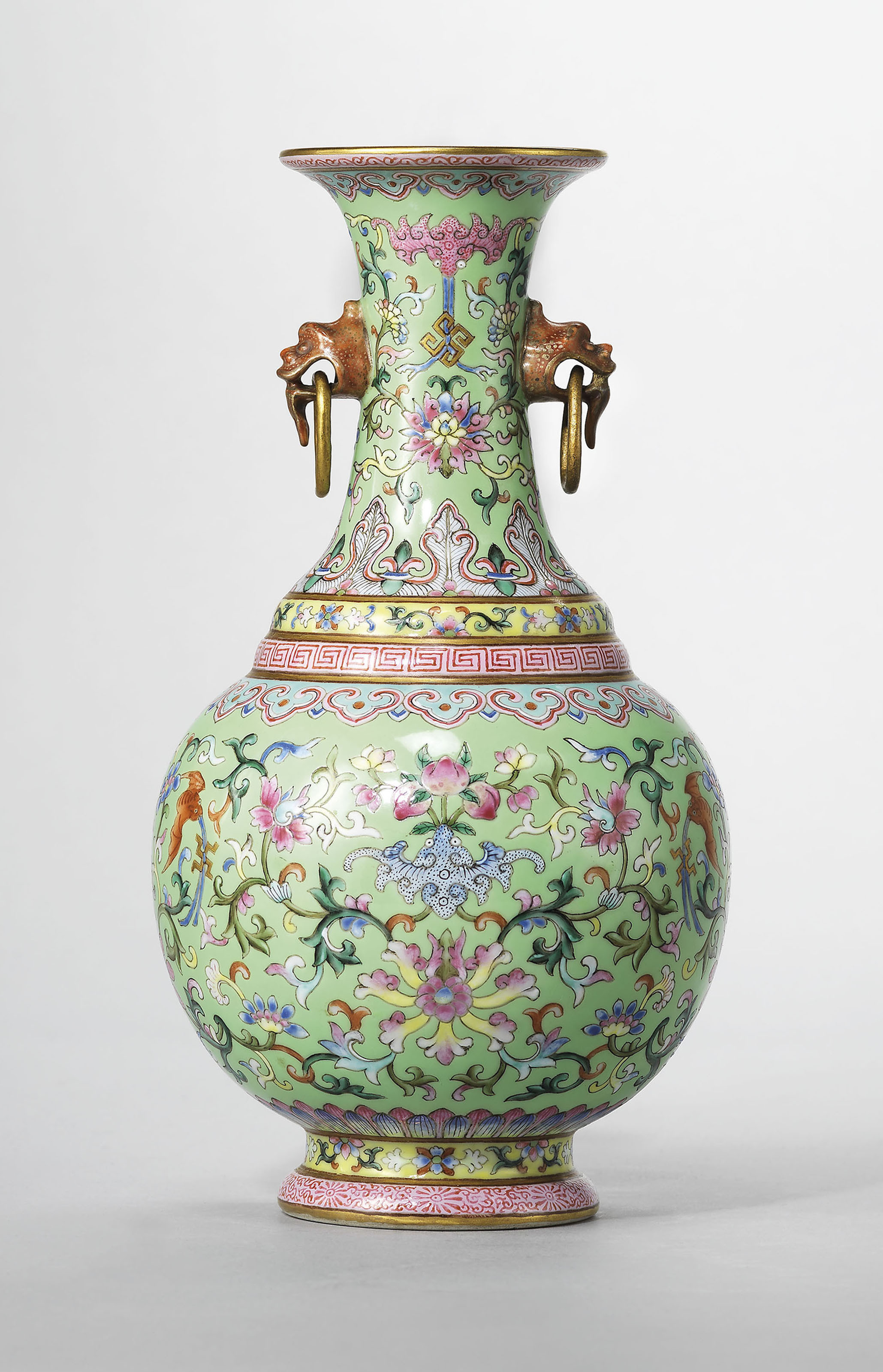 26 Ideal Chinese Cloisonne Vase 2024 free download chinese cloisonne vase of a guide to the symbolism of flowers on chinese ceramics christies within a lime green ground famille rose twin handled vase jiaqing six character