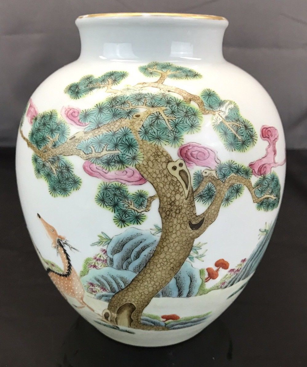 chinese pottery vase of wonderful antique chinese porcelain vase with deers yongzheng mark intended for wonderful antique chinese porcelain vase with deers yongzheng mark fine quality ebay