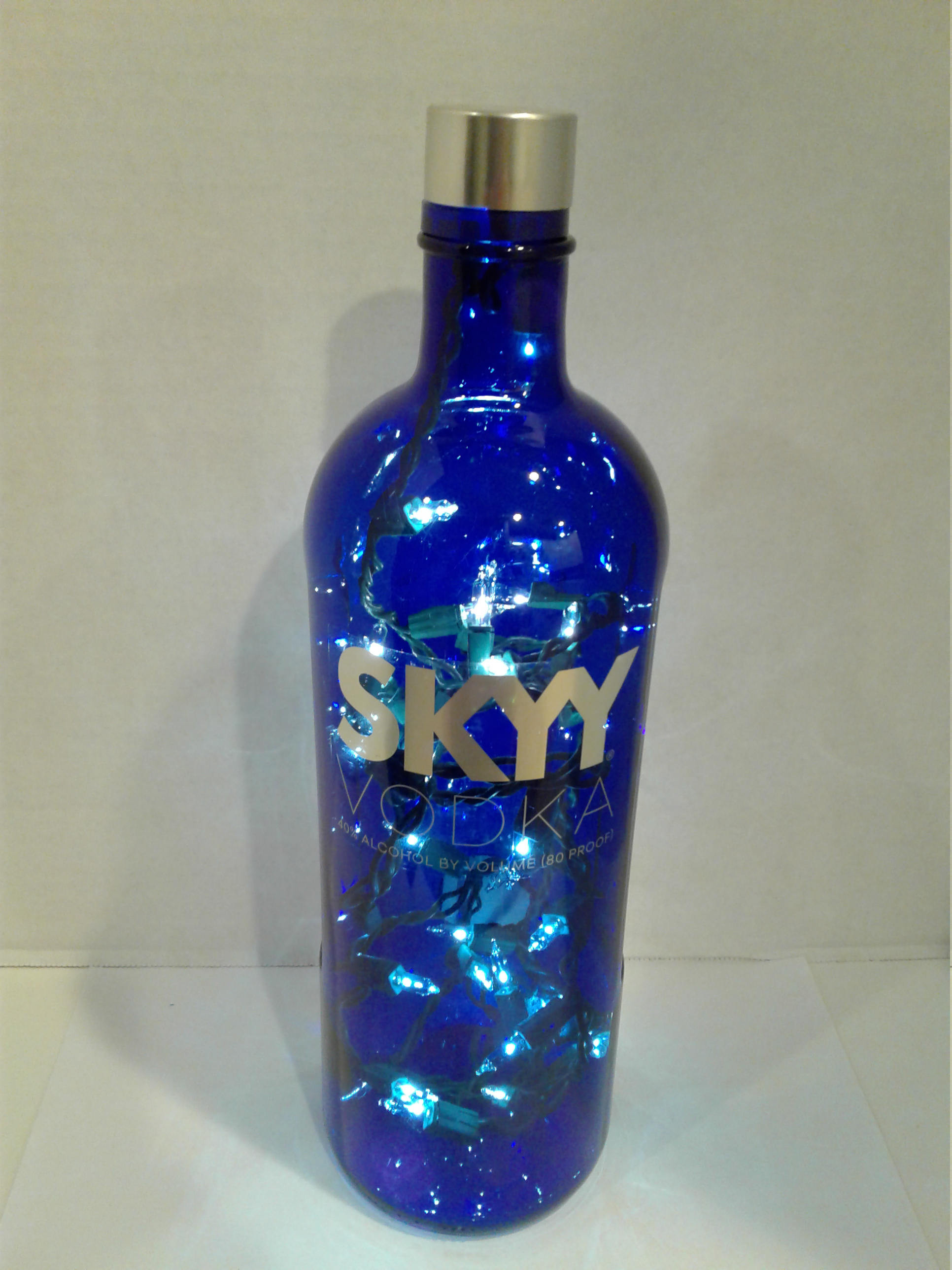 Cobalt Blue Glass Vases and Bottles Of Blue Upcycled Skyy Vodka Wine Bottle Luminary Magnum Etsy In Dzoom
