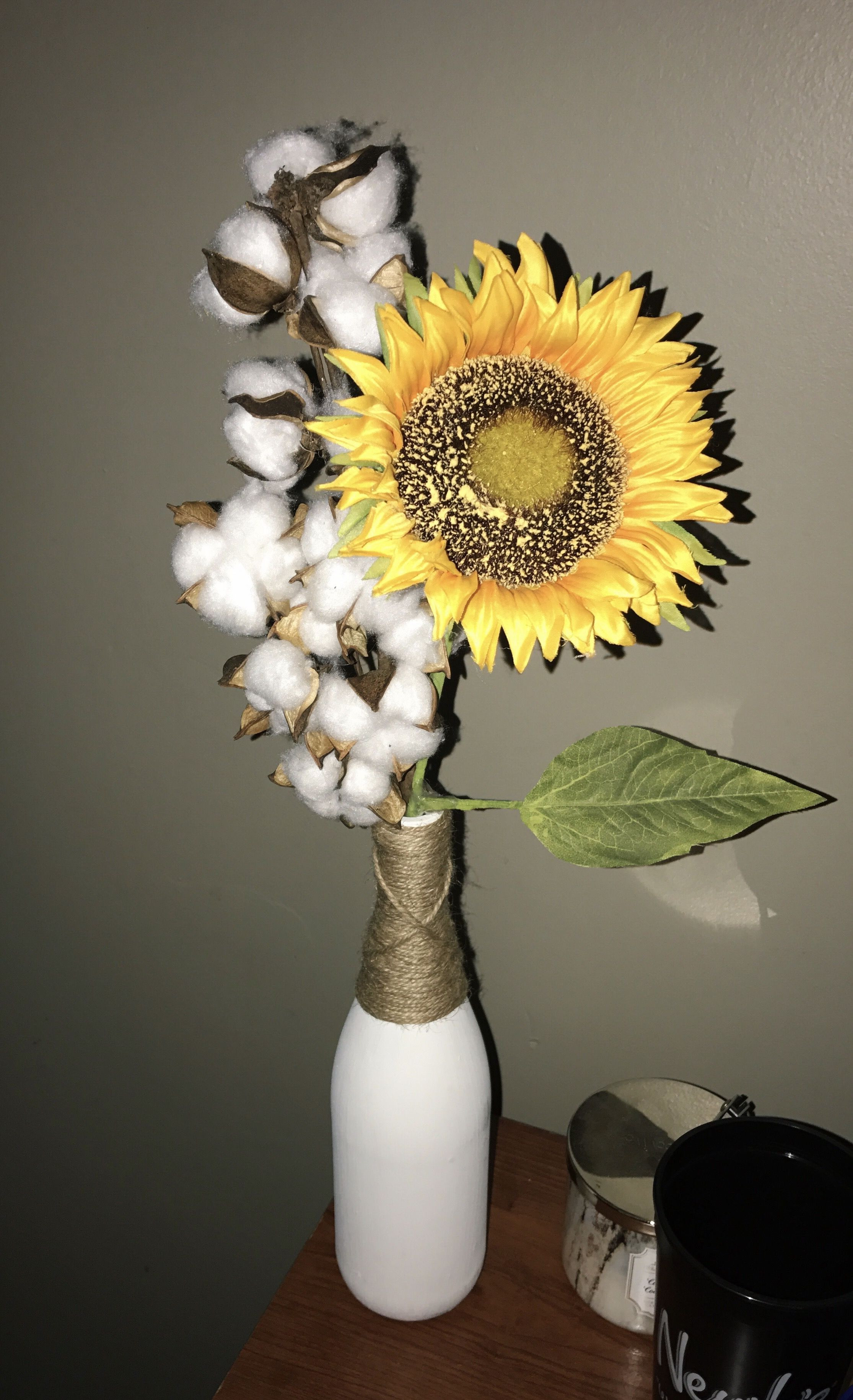 16 Wonderful Cotton for Vases 2024 free download cotton for vases of sunflower and cotton arrangement in wine bottle our next home pertaining to sunflower and cotton arrangement in wine bottle