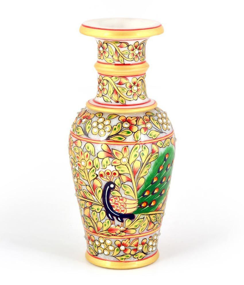 cream ceramic vase of jaipur handicraft jaipuri golden minakari peacock design flower vase throughout jaipur handicraft jaipuri golden minakari sdl481254852 1 29d2f