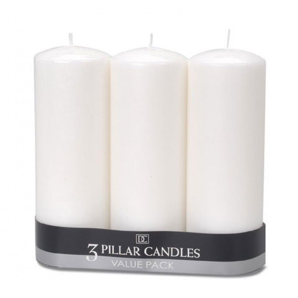 cylinder candle vase set of 3 of white unscented pillar candles 3 x 8 3 per pack d1162 92 3x8 for white unscented pillar candles 3 x 8 3 per pack d1162 92