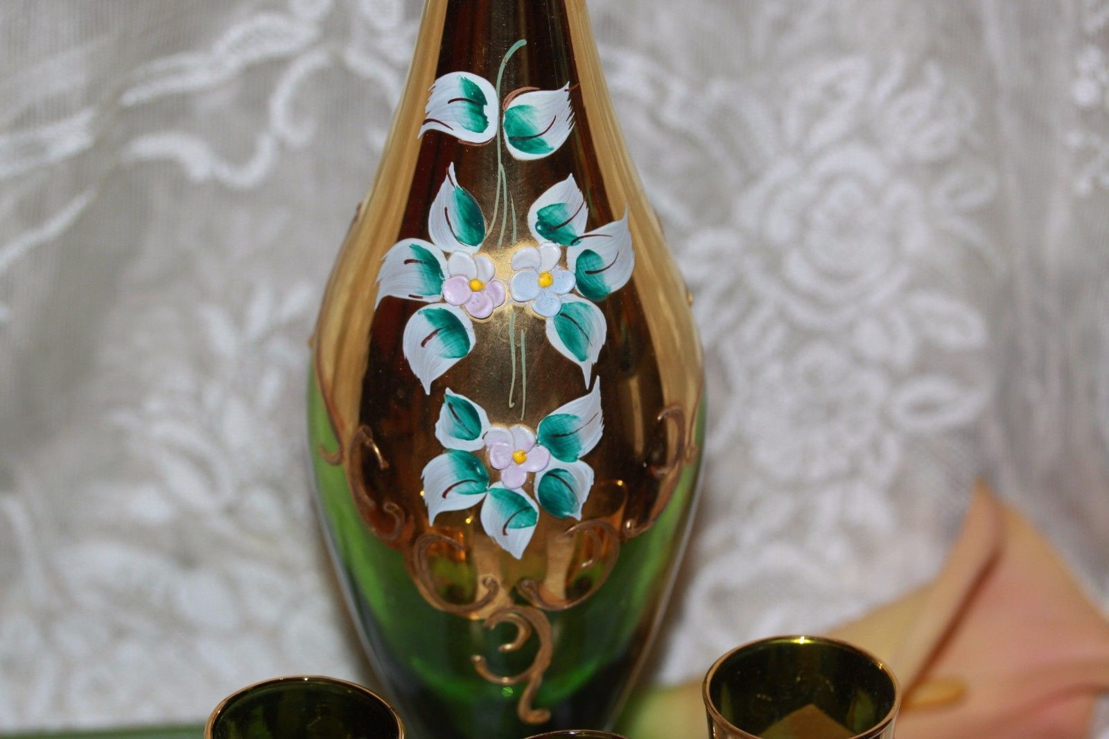 30 Popular Czech Art Glass Vase 2022 free download czech art glass vase of vtg czech bohemian glass green gold hand painted decanter 3 glass regarding 5 of 5 see more