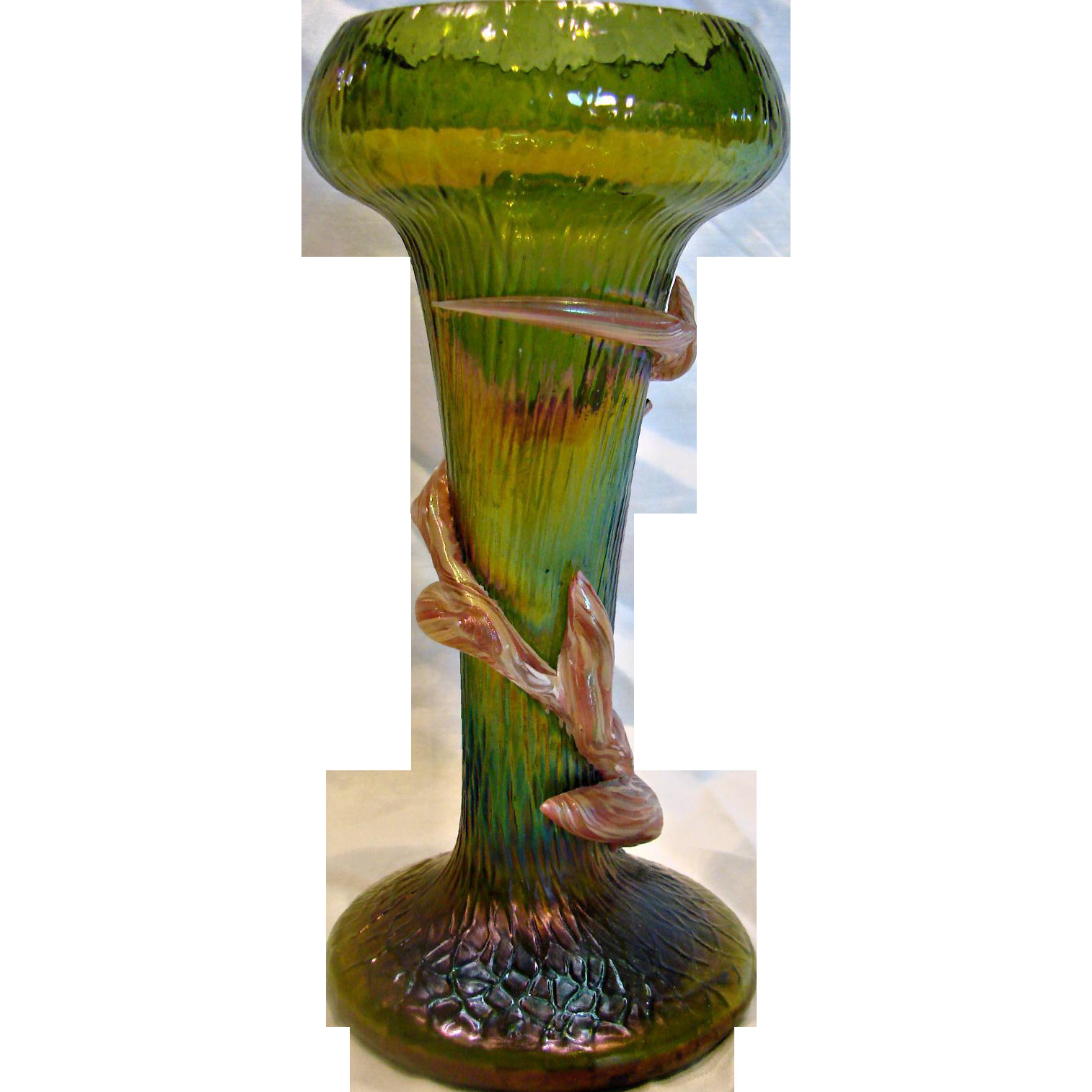 czech crystal vase of bohemian czech kralik green art glass vase w peppermint candy cane for bohemian czech kralik green art glass vase w peppermint candy cane winding c 1900
