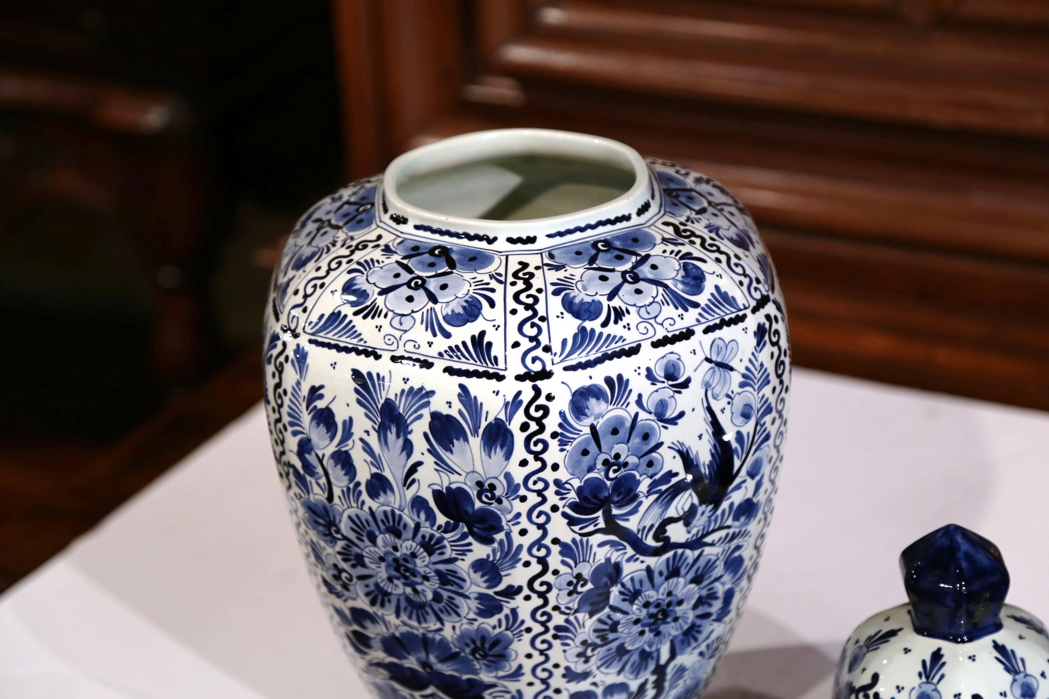26 attractive Delft Blue Holland Vase 2024 free download delft blue holland vase of large mid 20th century dutch blue and white faience delft ginger jar pertaining to large mid 20th century dutch blue and white faience delft ginger jar with top at