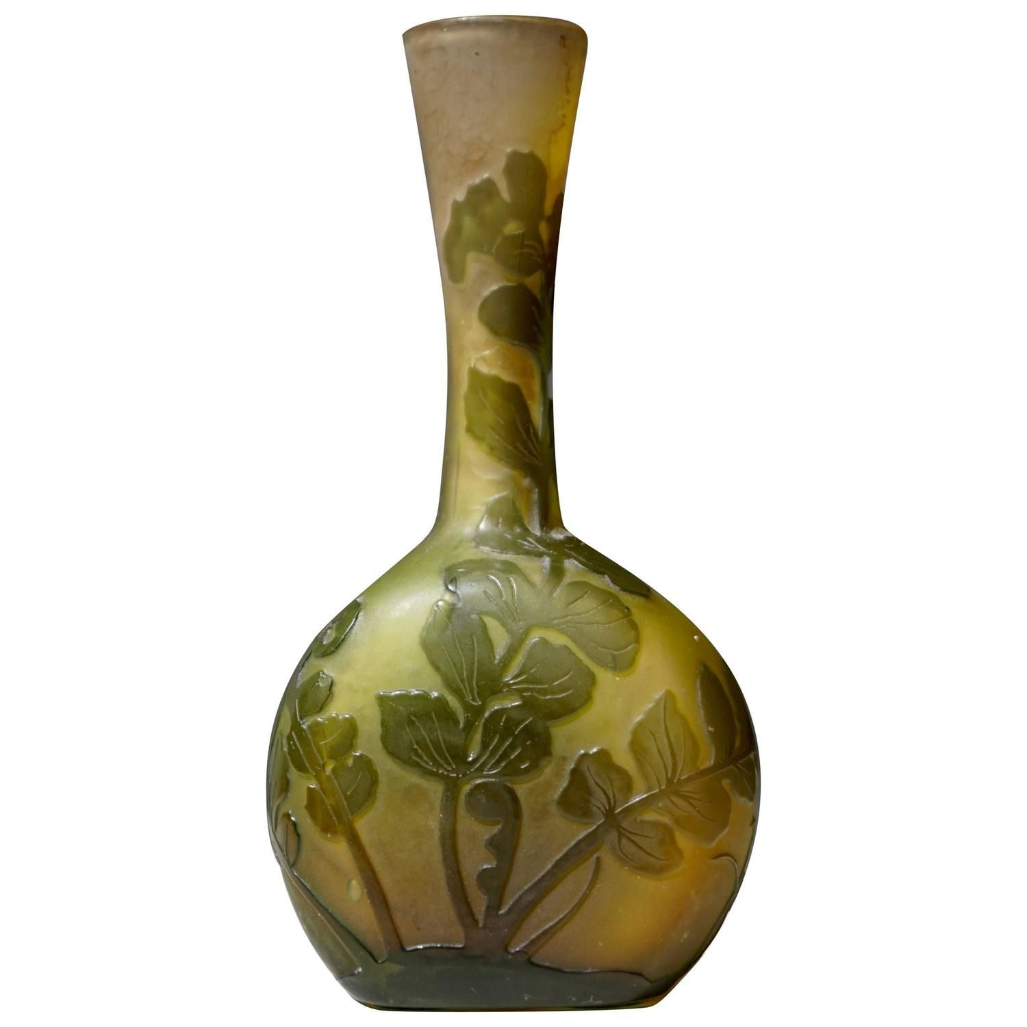 engraved glass vase of emile galla french art nouveau cameo glass vase french art with emile galla french art nouveau cameo glass vase 1stdibs com