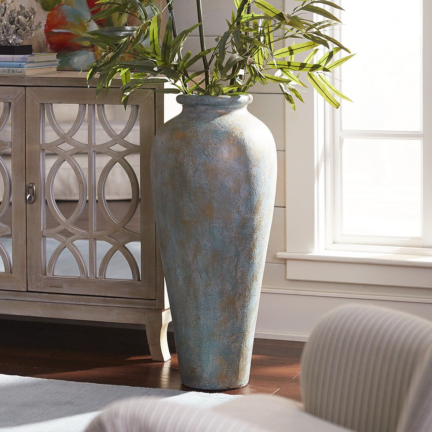 Extra Large Silver Vase Of Blue Green Patina Urn Floor Vase Products Pinterest Flooring within Blue Green Patina Urn Floor Vase