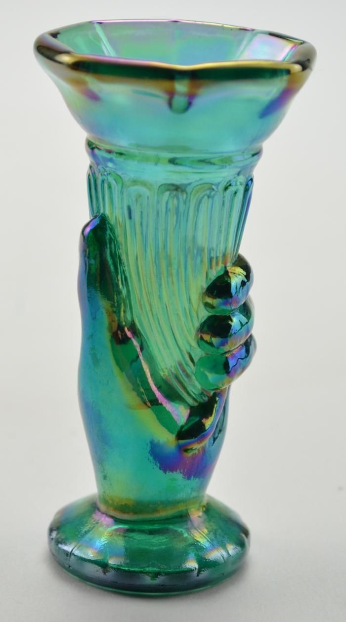 fenton art glass vases of vintage fenton green glass hand bud vase fenton art glass for 2aa72bae42f58d21b9e804ace2bdb4e3