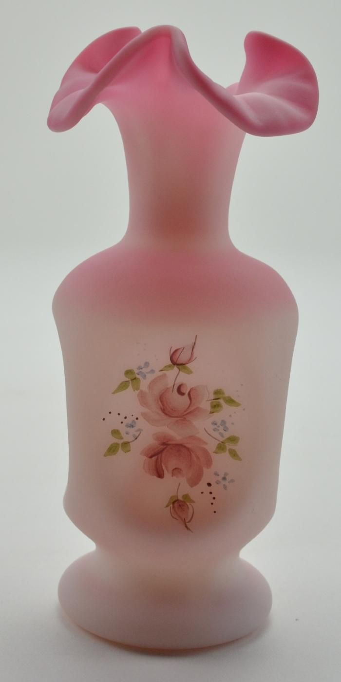 15 Recommended Fenton Blue Vase 2024 free download fenton blue vase of classic fenton burmese art glass vase yop 2010 t within fenton art glass 2 toned pink satin flower vase hand painted rose motif