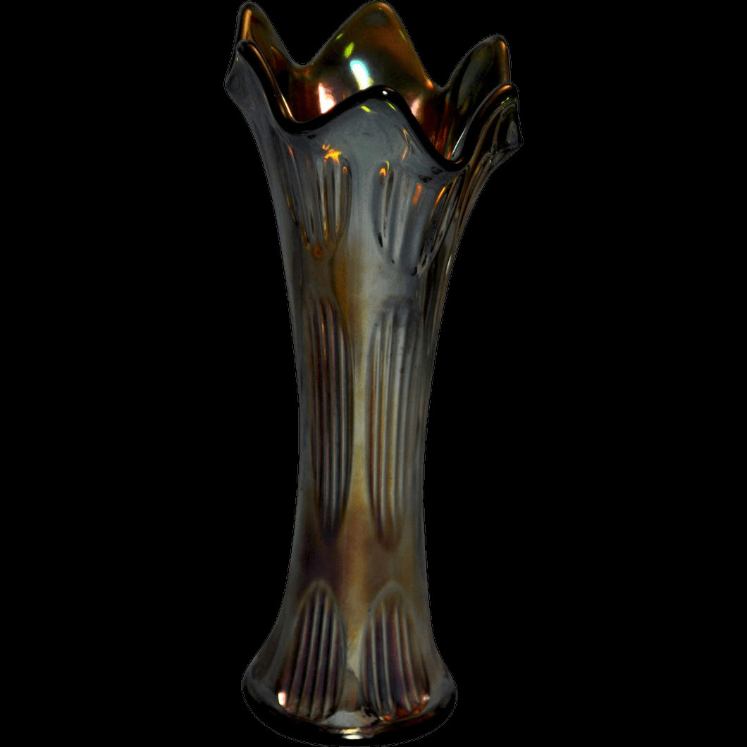 fenton blue vase of vintage carnival glass vase carbk co throughout fenton vintage green carnival glass 11 inch vase with the diamond
