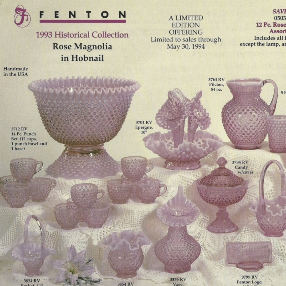 fenton red hobnail vase of fenton catalogs 90s sgs pertaining to 1993 rose magnolia hobnail