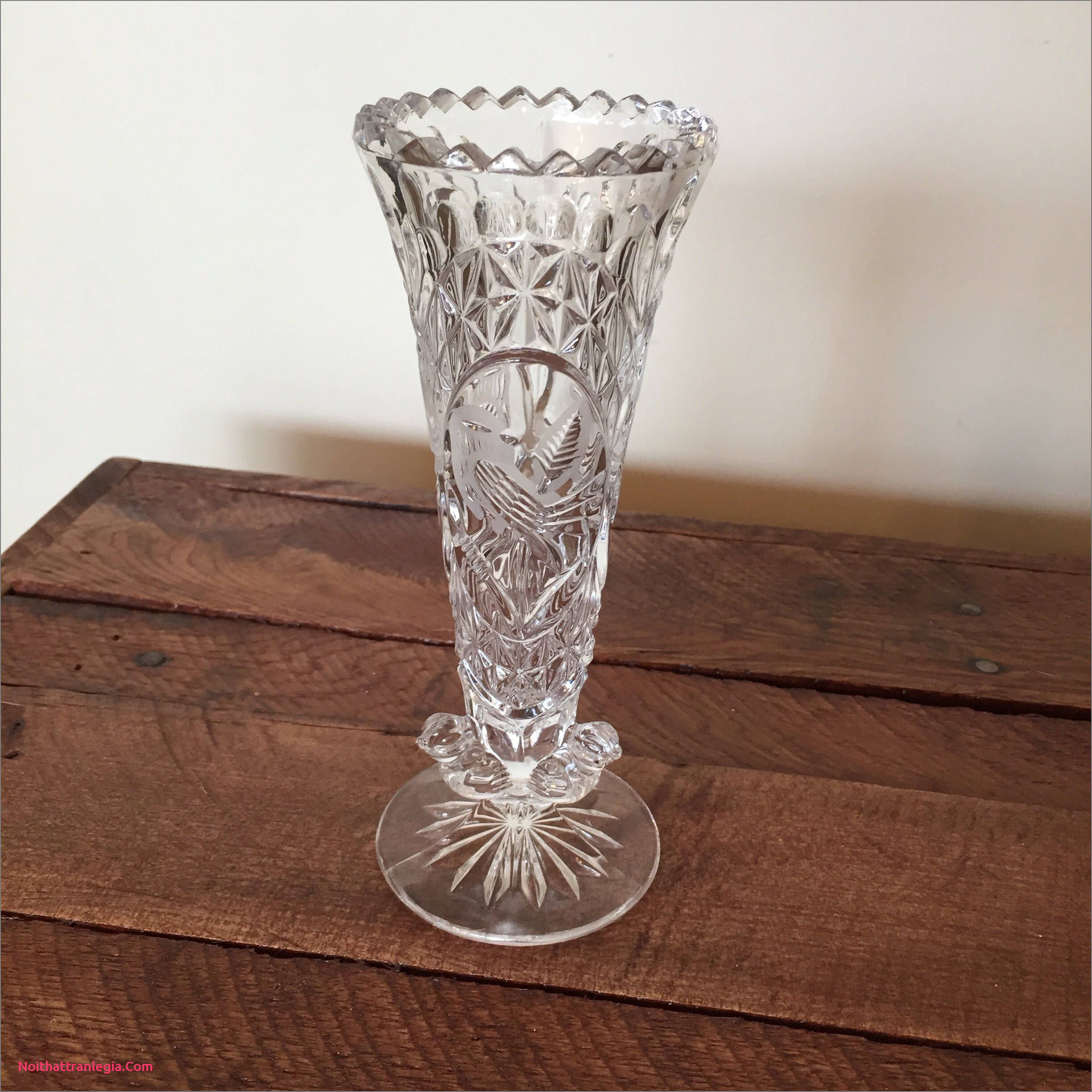 Fenton Rose Vase Of 20 Cut Glass Antique Vase Noithattranlegia Vases Design with Vintage Cut Glass Bird Vase Etched Glass Vase Three Glass Birds Perched On Vase Crystal Bird