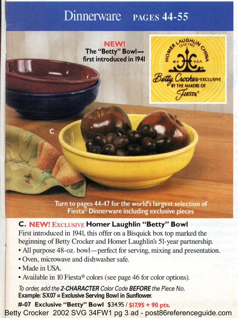 fiestaware millennium vase of betty crockera exclusives post 86 reference guide in betty crocker svg 34fw1 pg 3 betty bowl rg large