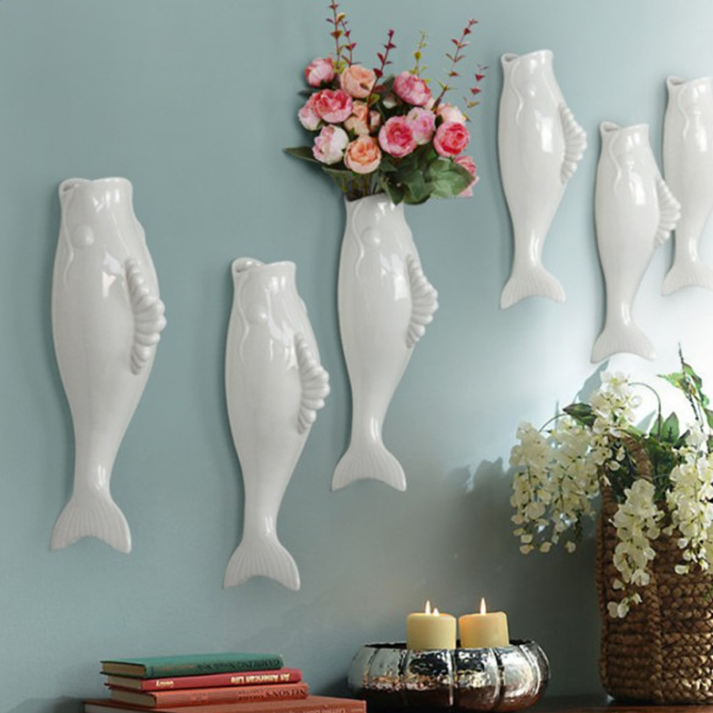 fish design vase of aliexpress com buy fish ceramic wall hanging plant vase mural for for aliexpress com buy fish ceramic wall hanging plant vase mural for hotel cafe decoration style c from reliable vases suppliers on diy miracle decoration