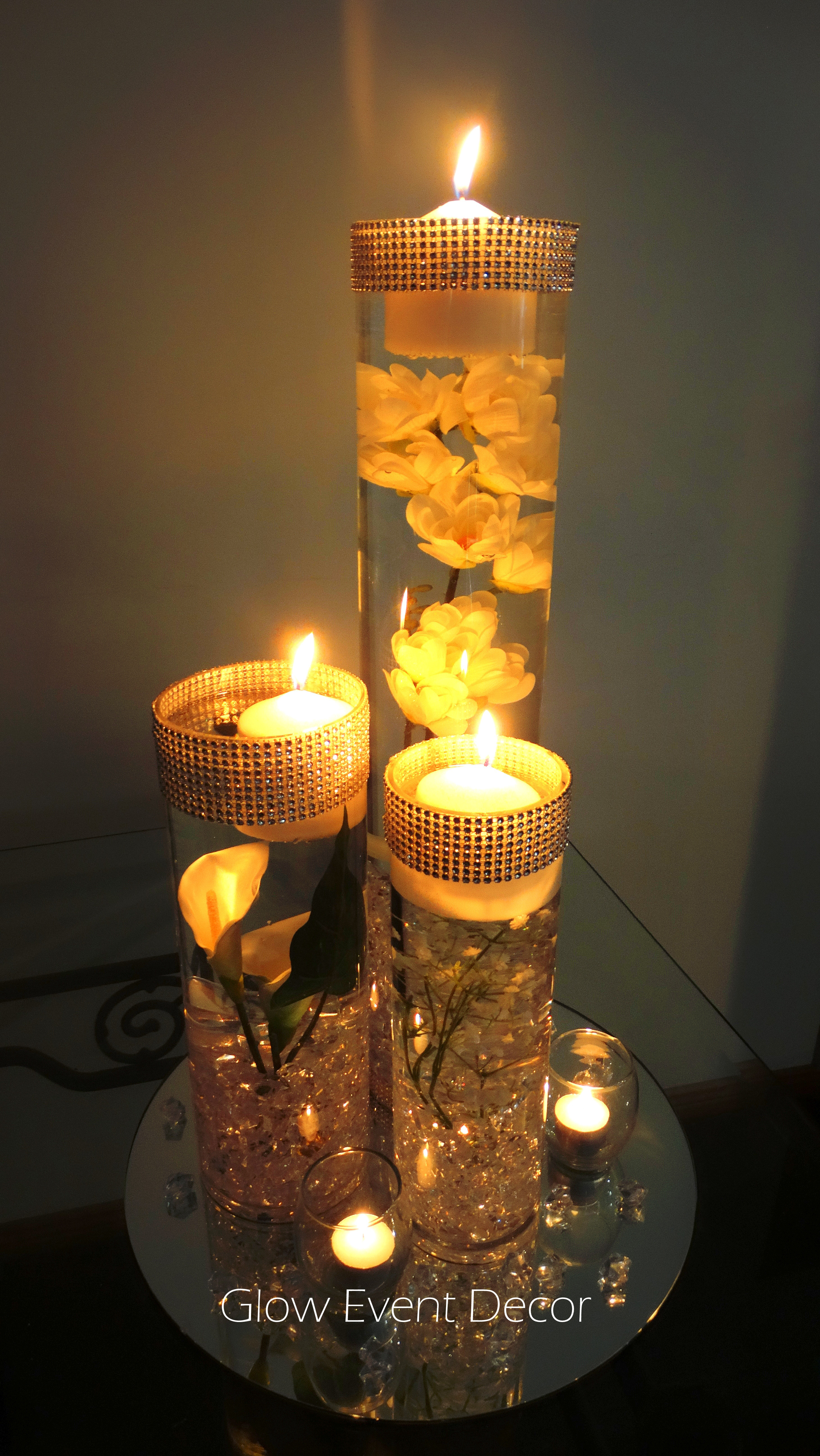 Floating Candle Vases Centerpieces Of Led orchid Cylinder Vase Glow event Decor with Regard to Cylinder Vase Trio Submerged Lillies Gyp sophlia Bablies Breath Crystal Garland for Bridal
