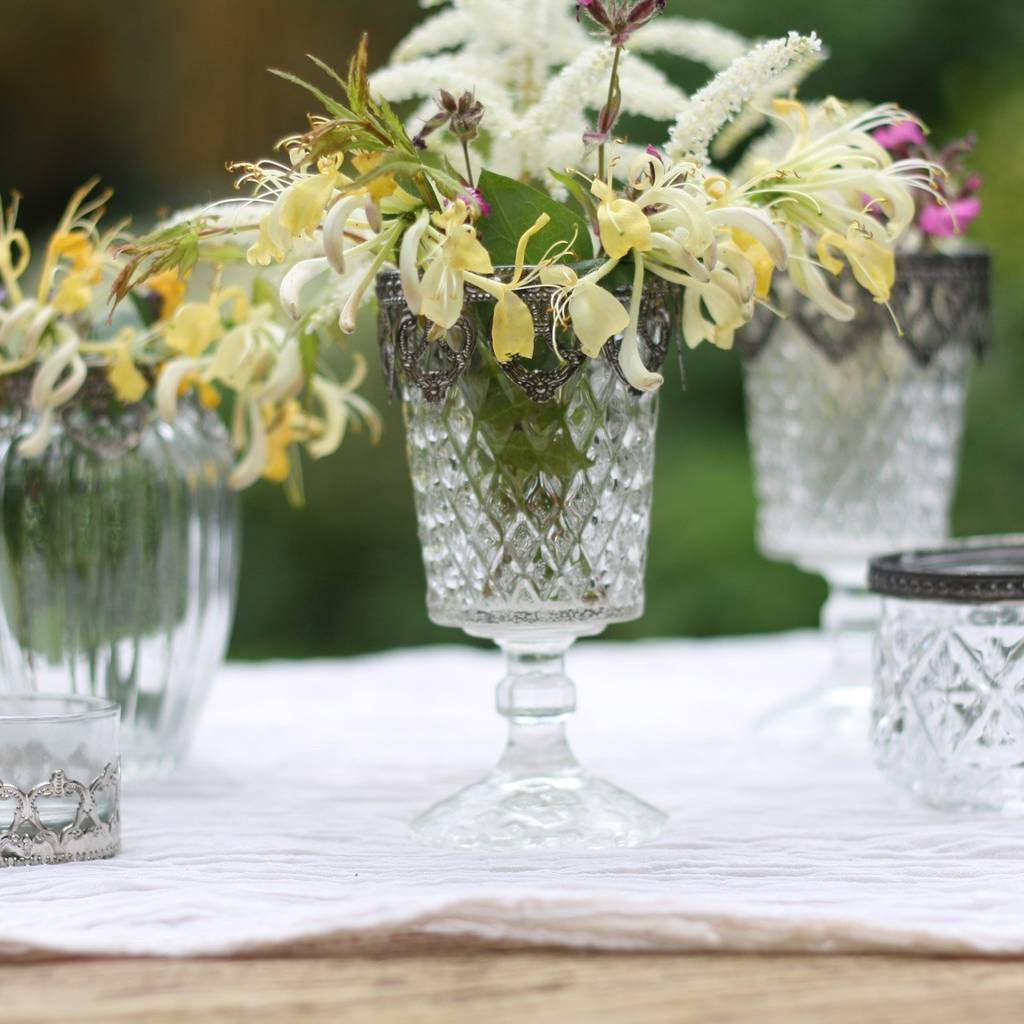 29 Best Flower Vase Stones 2024 free download flower vase stones of pressed glass footed vase candle holder metal rim by the wedding of within pressed glass footed vase candle holder metal rim