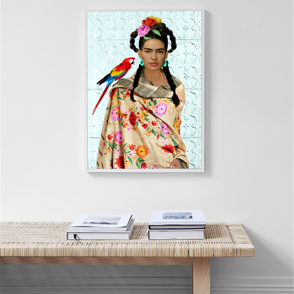 frida kahlo flower vase of cuadros decoracion frida kahlo parrot printing pop art canvas with regard to cuadros decoracion frida kahlo parrot printing pop art canvas paintings poster flower wall picture for living room self portrait in painting calligraphy